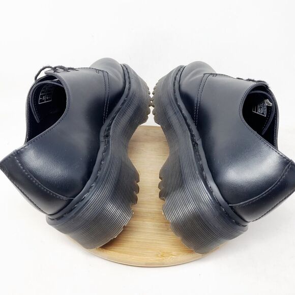 Dr Martens Quad Mono Shoes Womens 9 Vegan 1461 Platform Punk Goth Chunky Lug - Picture 10 of 14